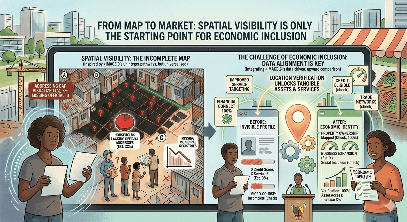 From Map to Market: Why Spatial Visibility Does Not Equal Economic Inclusion
